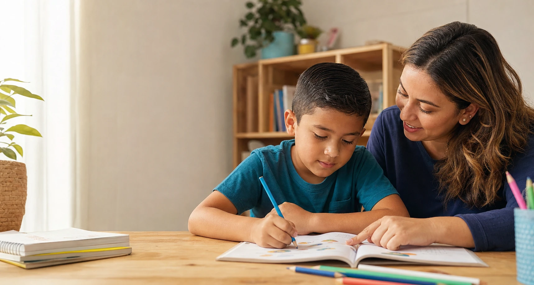 Niño recibiendo apoyo académico individualizado