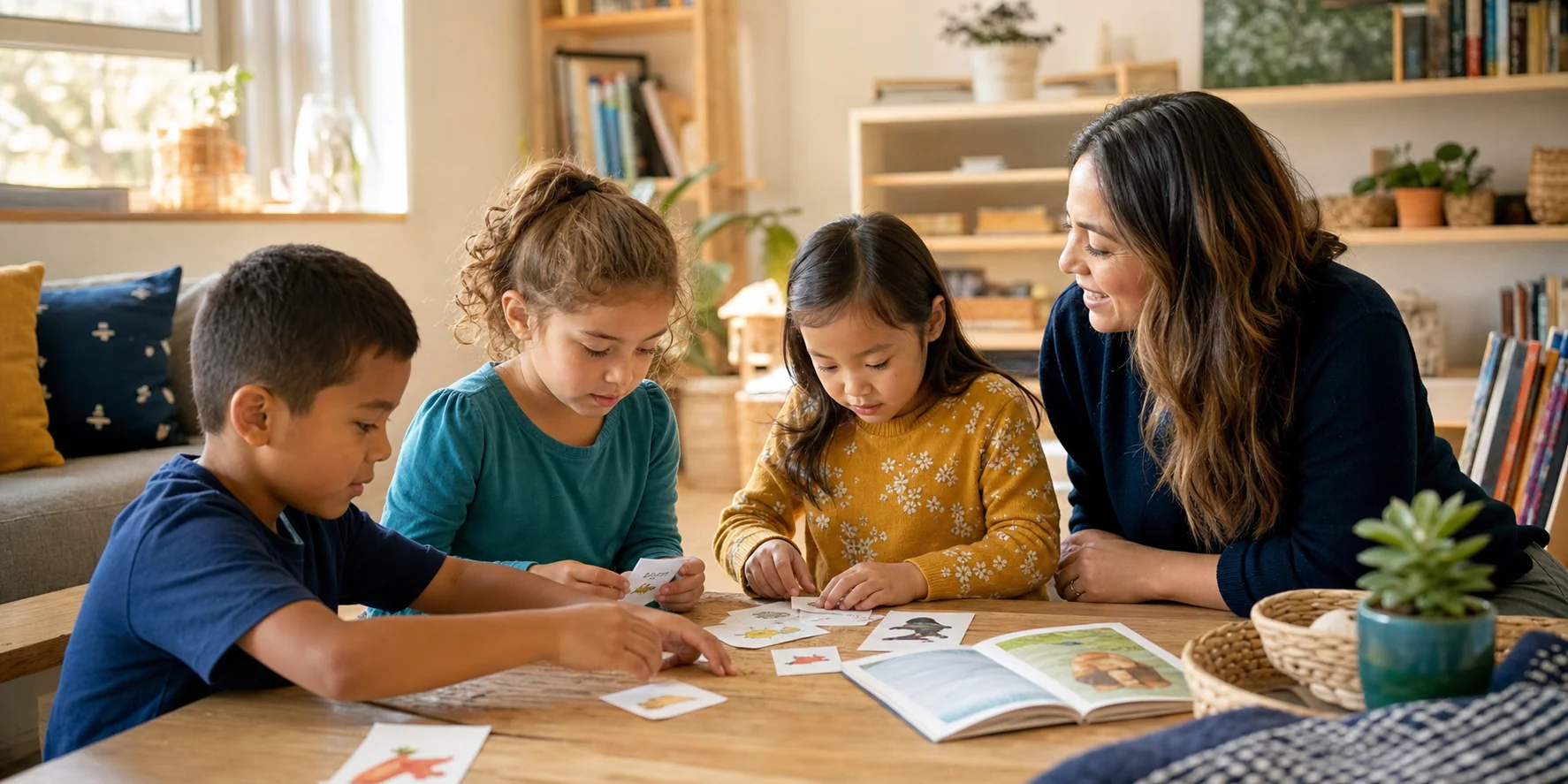 Children learning together in a small group
